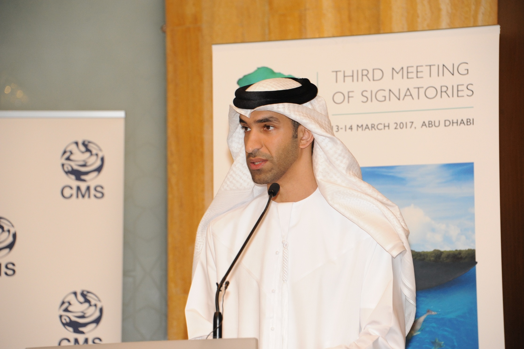 Dr Thani Al Zeyoudi, UAE Minister of Climate Change and Environmentspeaking at the opening - © Environment Agency - Abu Dhabi