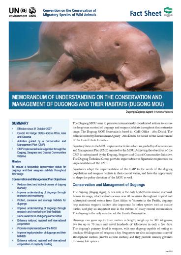 Dugong MOU Fact Sheet